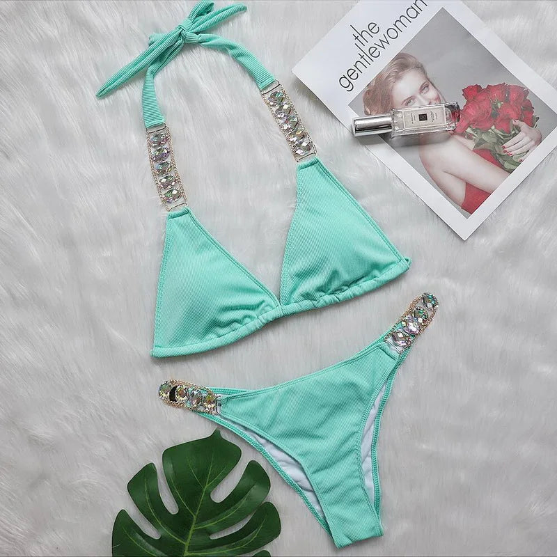 Luxus Bikini mit Strass – Push-Up Bandage Set von Para Praia